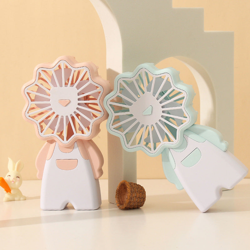 Ladies Portable Hand Fan in Cute Lion Design Stornfield