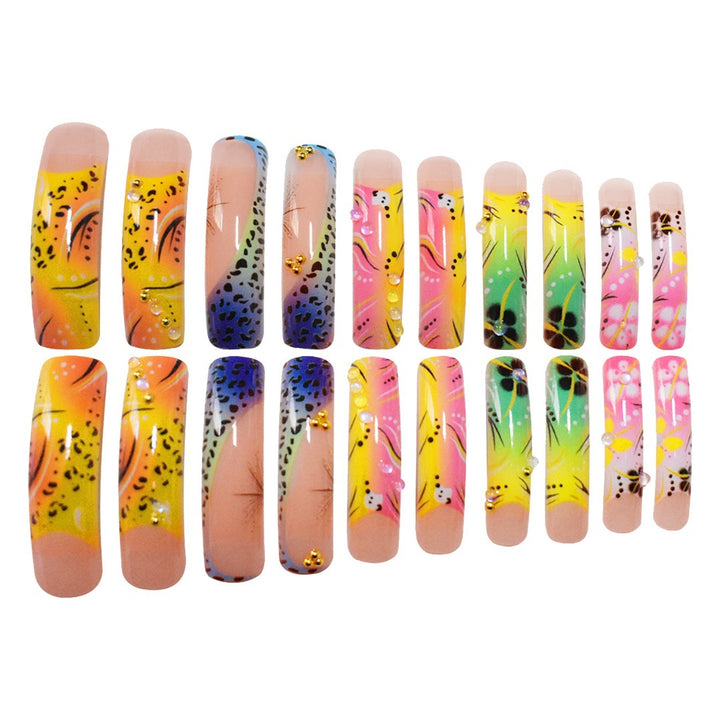 Artistic Long Press-On Nail Art Extensions Stornfield