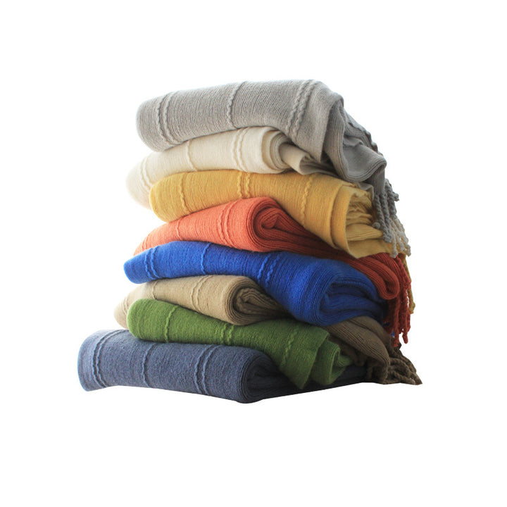 Soft Textured Knitted Blanket