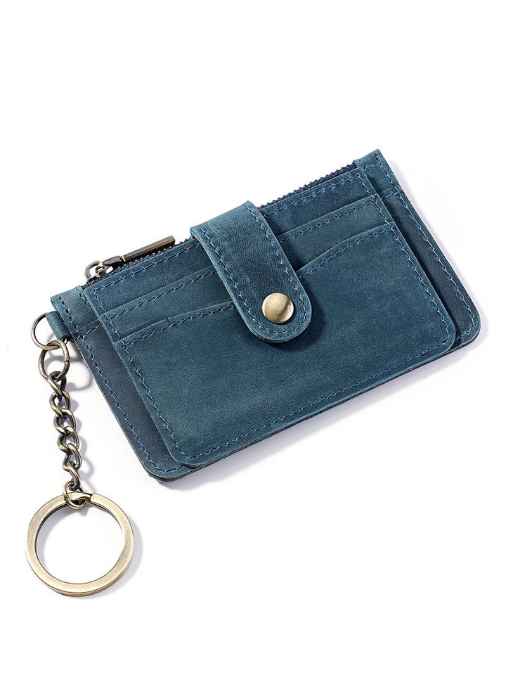 Compact Zippered Leather Cardholder