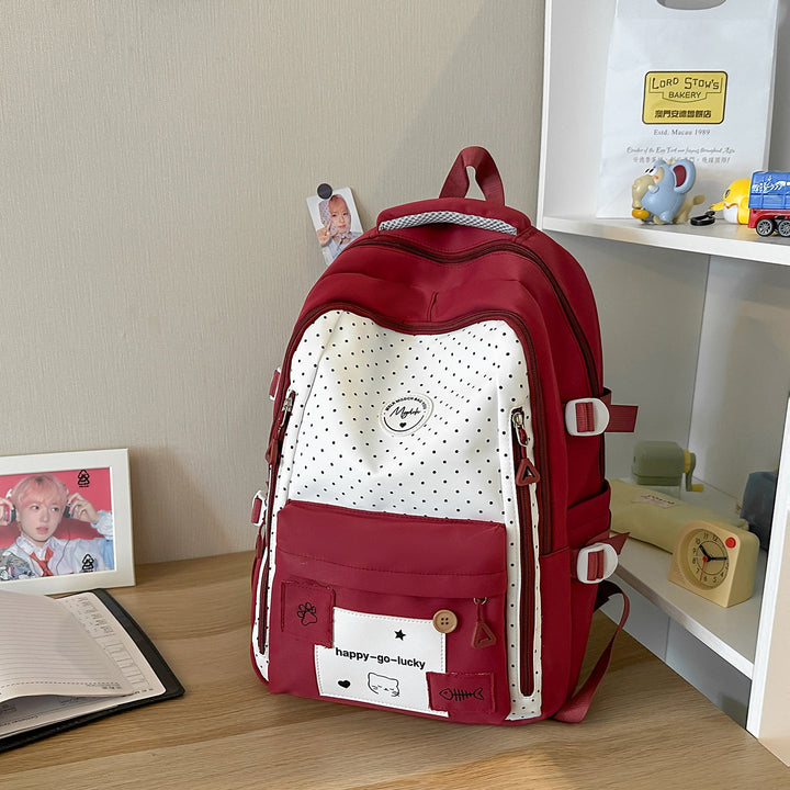 Playful Polka Dot Casual Backpack Stornfield