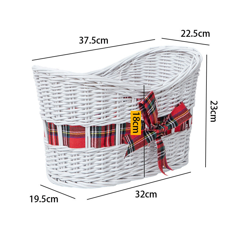 Decorative Woven Storage Basket with Festive Ribbon Stornfield