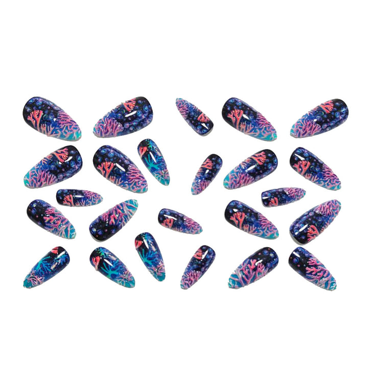 Artifical nails with sea coral design Stornfield