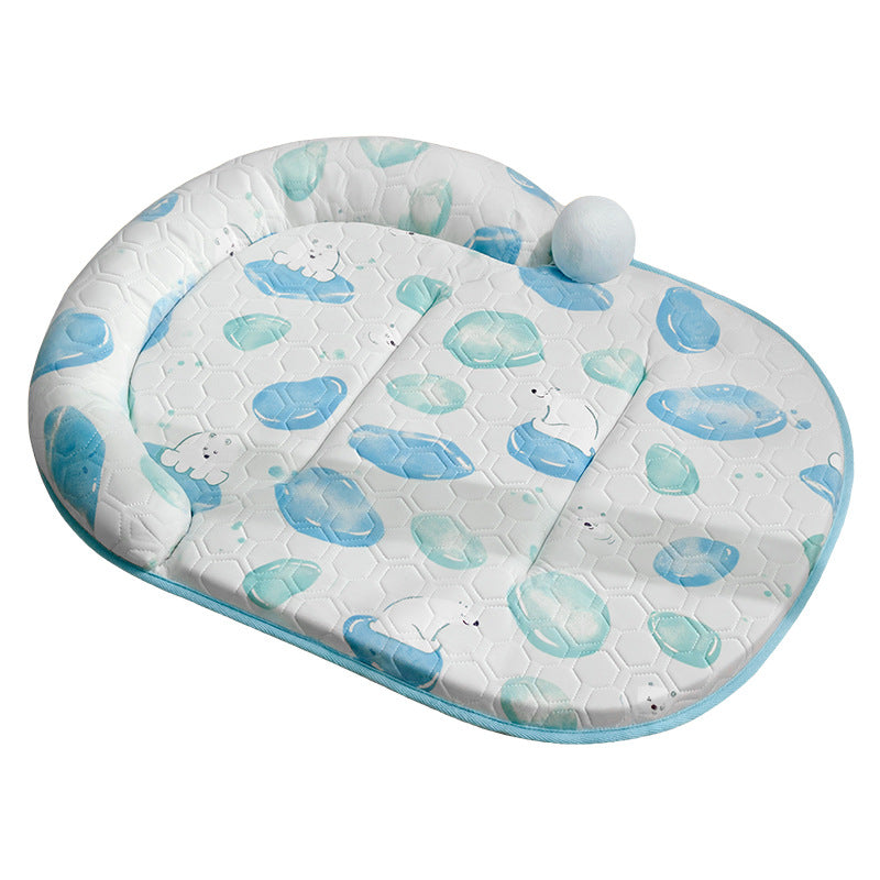Unisex nan padded baby play mat with elevated headrest edge and non-slip bottom Stornfield