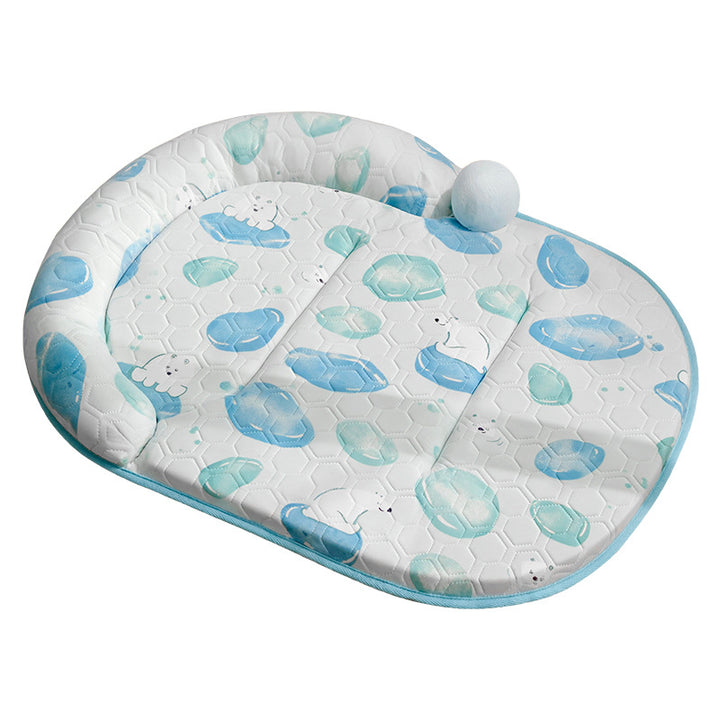 Unisex nan padded baby play mat with elevated headrest edge and non-slip bottom Stornfield