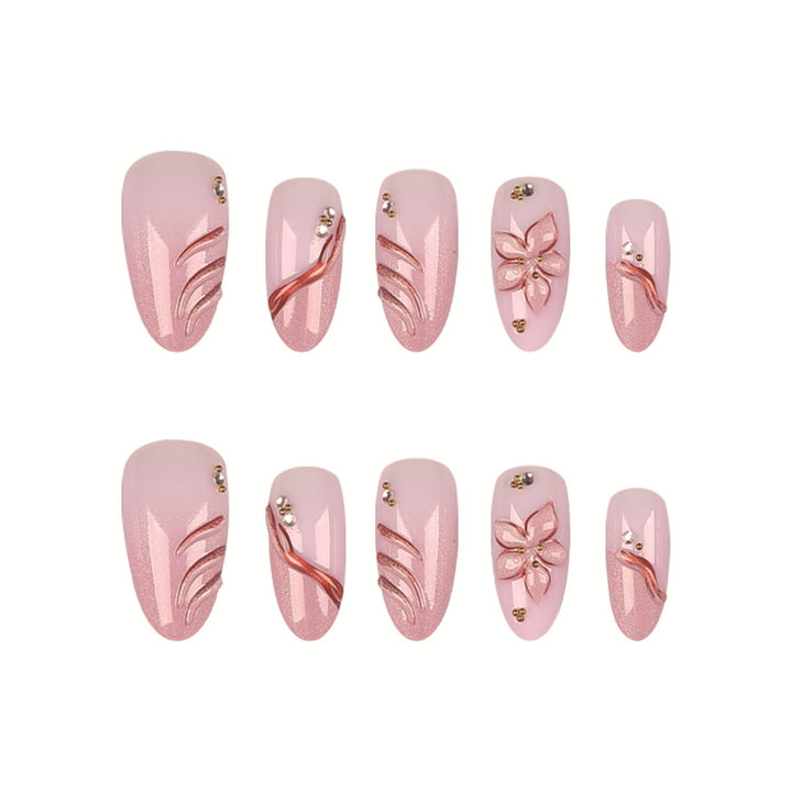 Decorative Floral Press-On Nail Art