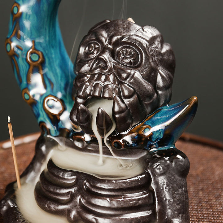 Artistic Skull-Themed Incense Burner