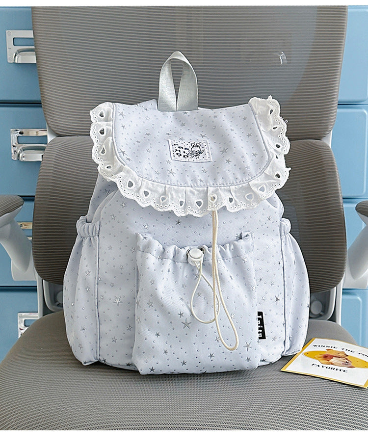 Star Print Ruffled Backpack Stornfield