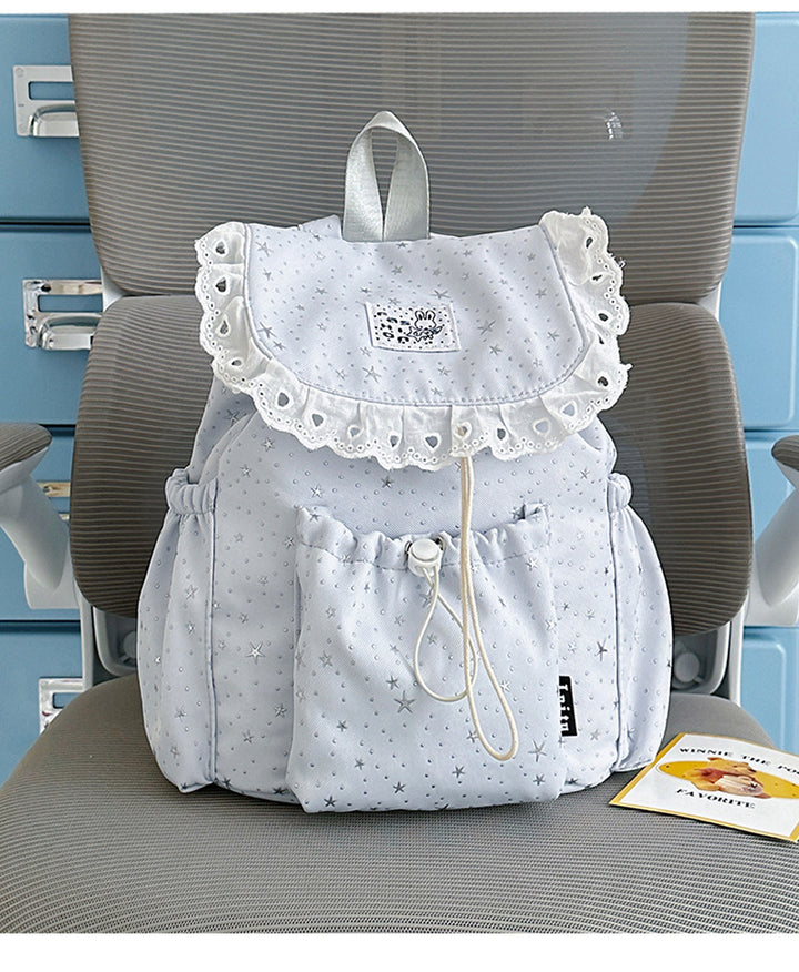 Star Print Ruffled Backpack Stornfield