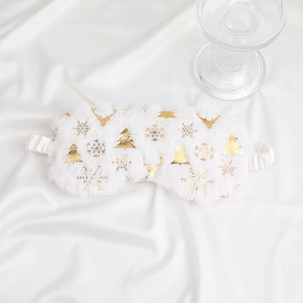 Unisex soft eye mask made of faux fur with festive motif embossing Stornfield