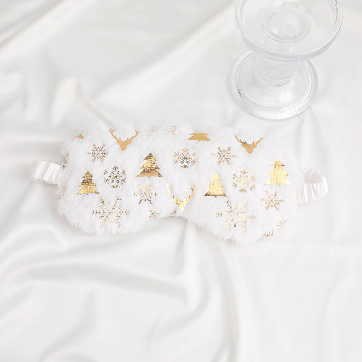 Unisex soft eye mask made of faux fur with festive motif embossing Stornfield