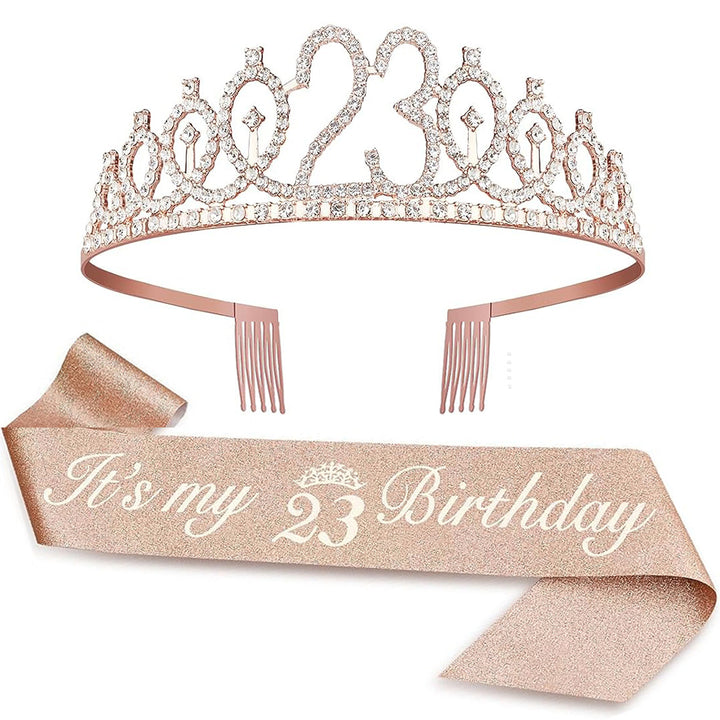 Ladies Crystal Princess Crown with 30 & Fabulous lettering Stornfield