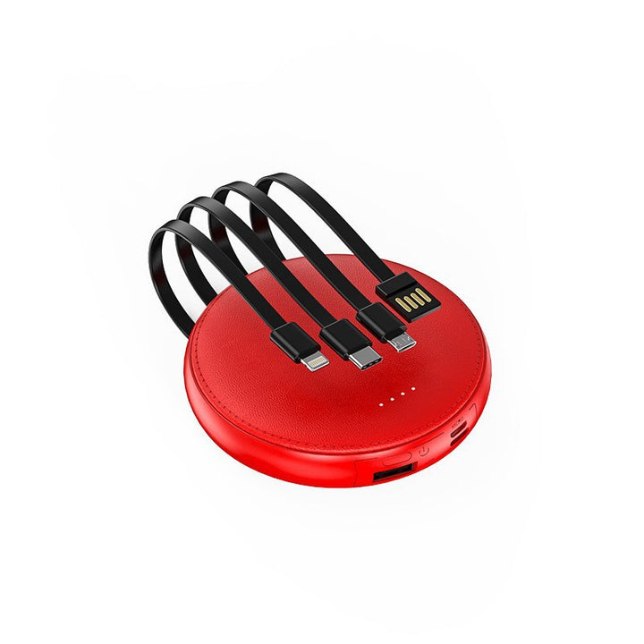 Portable charger with integrated cable management and LED display Stornfield