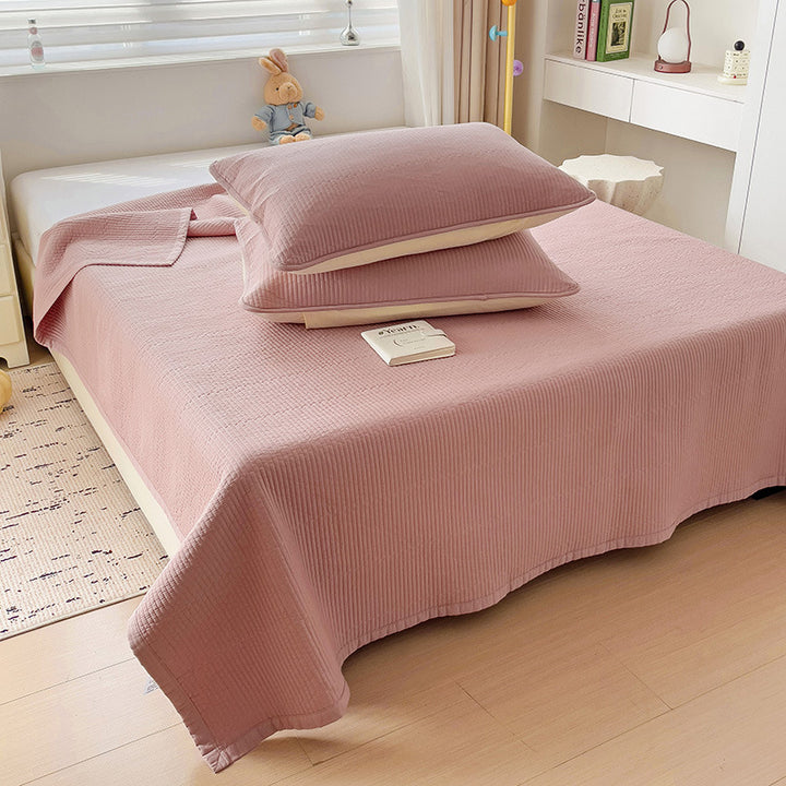 Lightweight Textured Cotton Quilt Bedspread Set