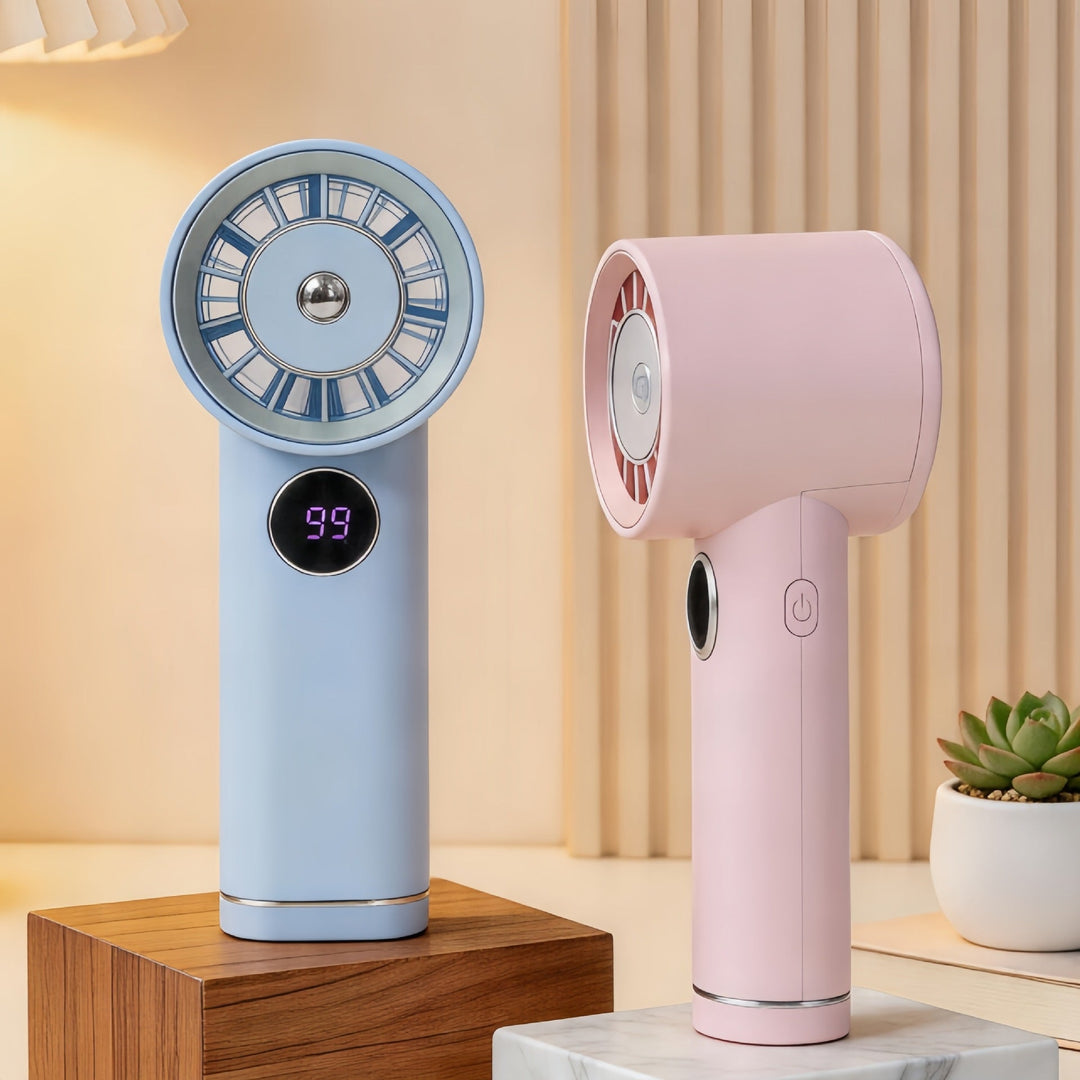 Women Portable Mini Fan with Digital Display Stornfield