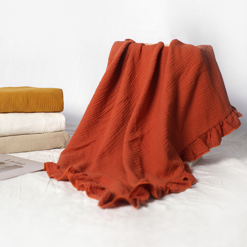 Soft Muslin Blanket with Ruffled Edges Stornfield