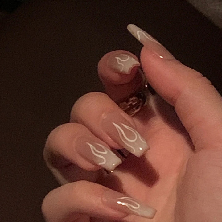 Artificial Nail Art with Fiery Accents Stornfield
