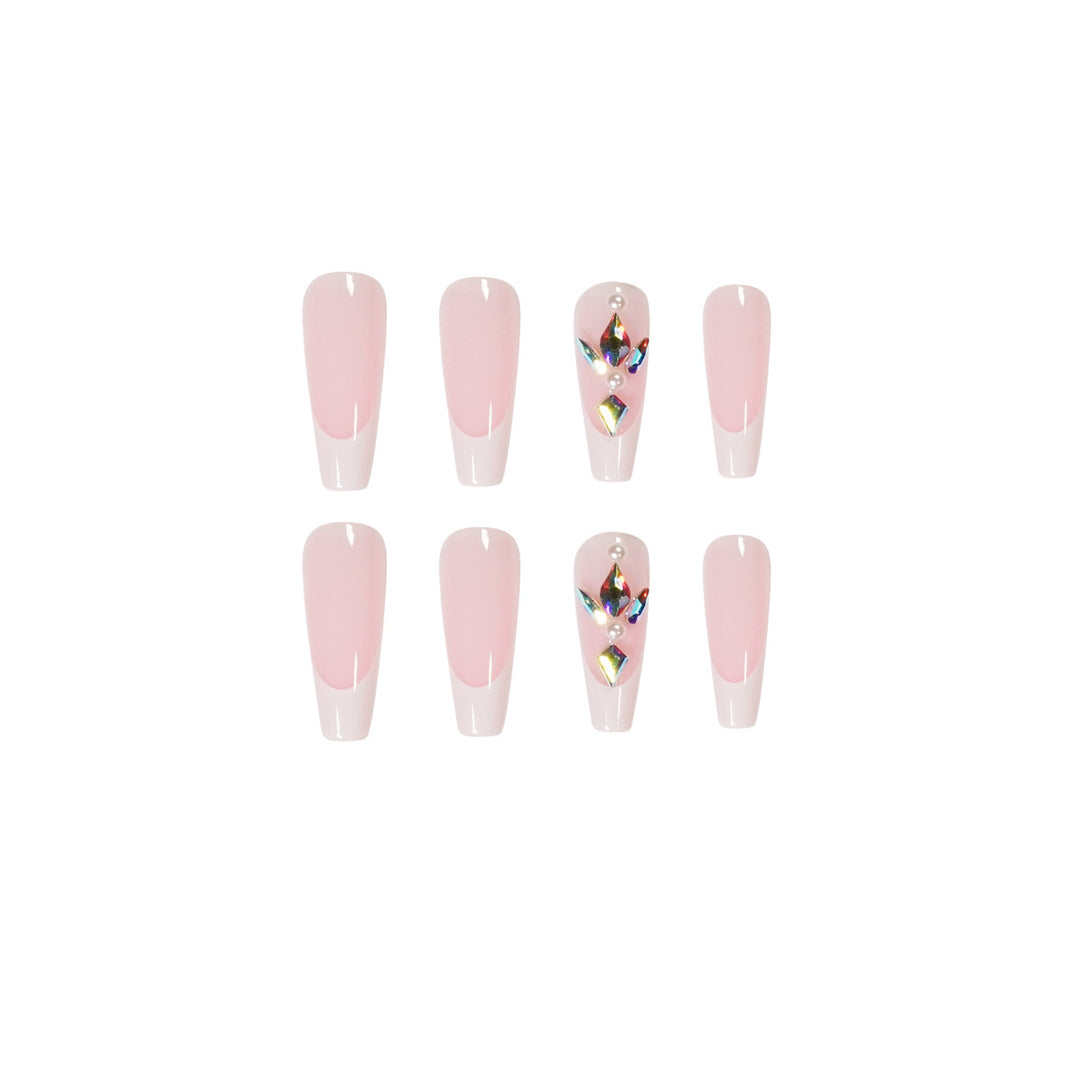 Premium Nail Extensions with Elegant Designs and Glitter Accents Stornfield