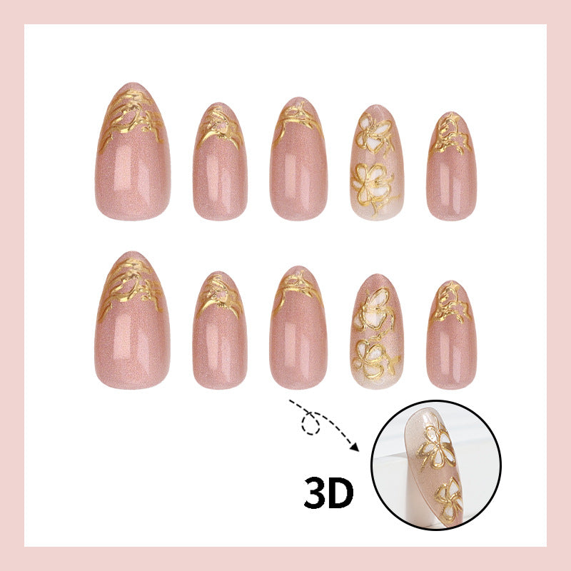 Artificial nail set with elegant flower details Stornfield