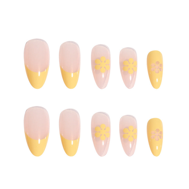 Floral-Designed Glossy Press-On Nails Stornfield
