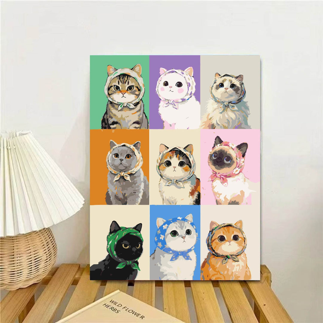 Cat-Themed Illustrated Wall Art Print Stornfield