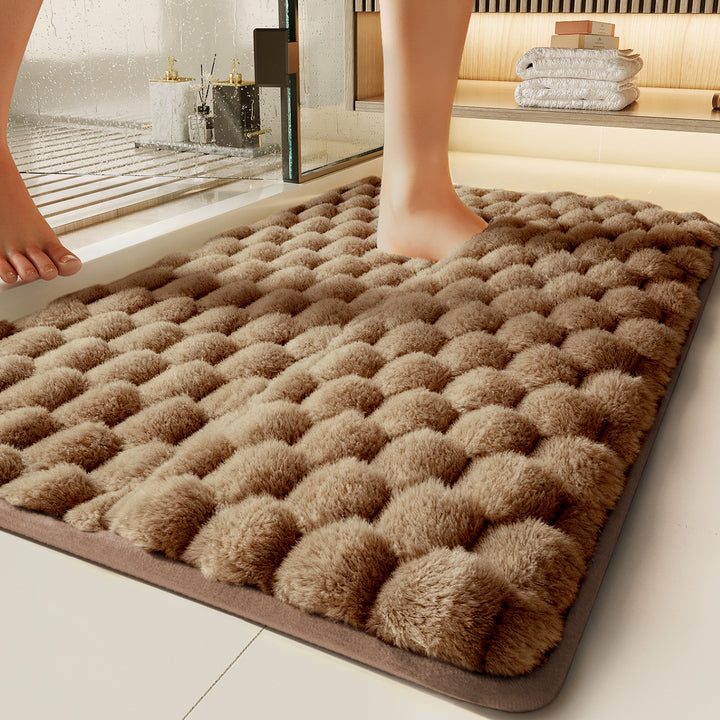 Plush Textured Bathroom Mat