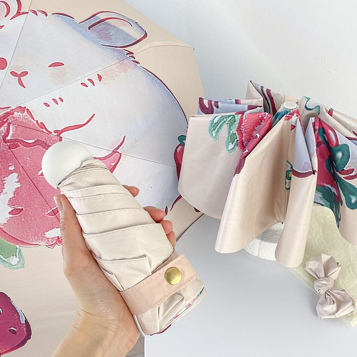 Ladies folding umbrella with cheerful strawberry motif Stornfield
