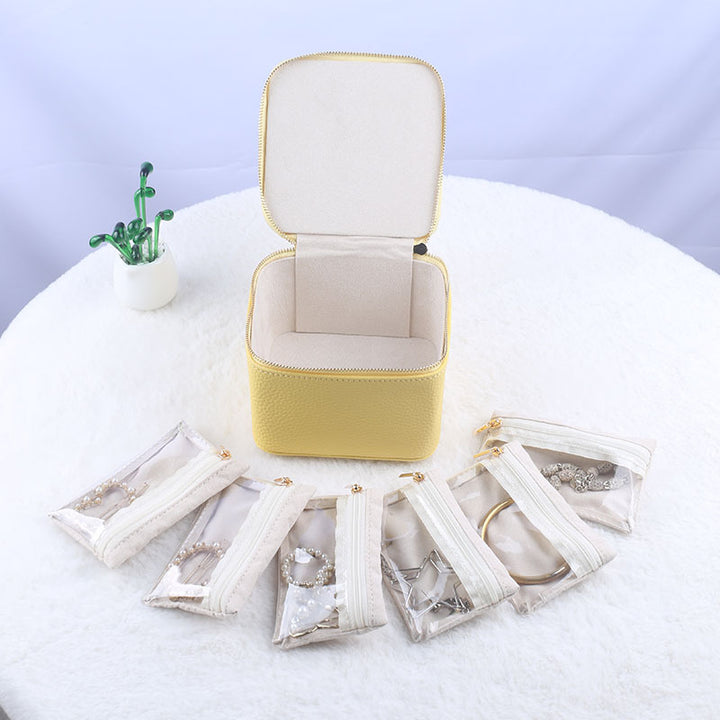 Cosmetic organizer handbag with transparent compartments Stornfield