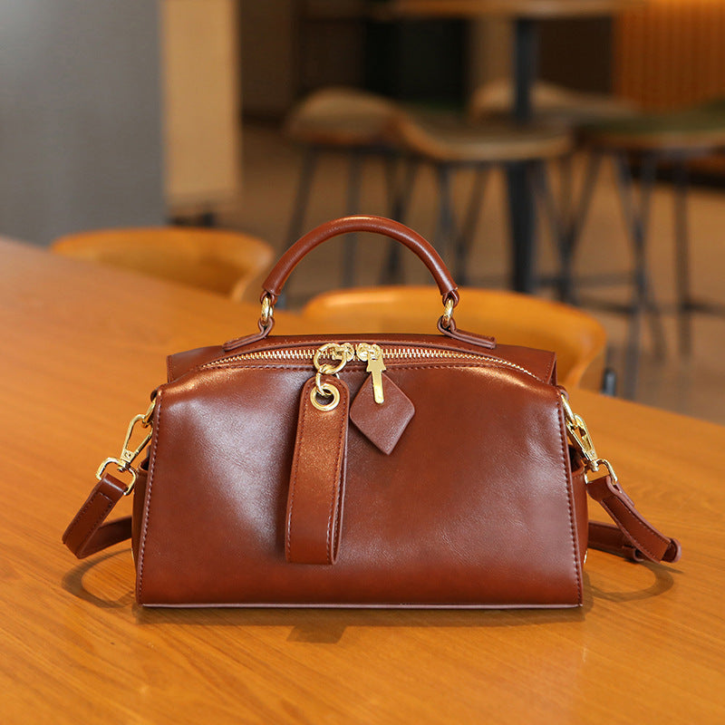 Versatile Handheld Leather Satchel Bag