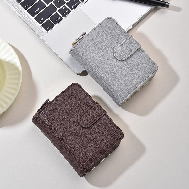 Textured Leather Zippered Card Organizer Stornfield