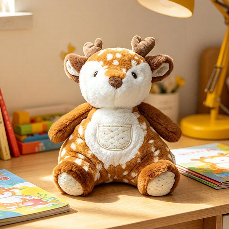 Plush Sit-Ready Puppy Nursery Companion with Quilted Front Pocket and Bean-Fill Base Stornfield