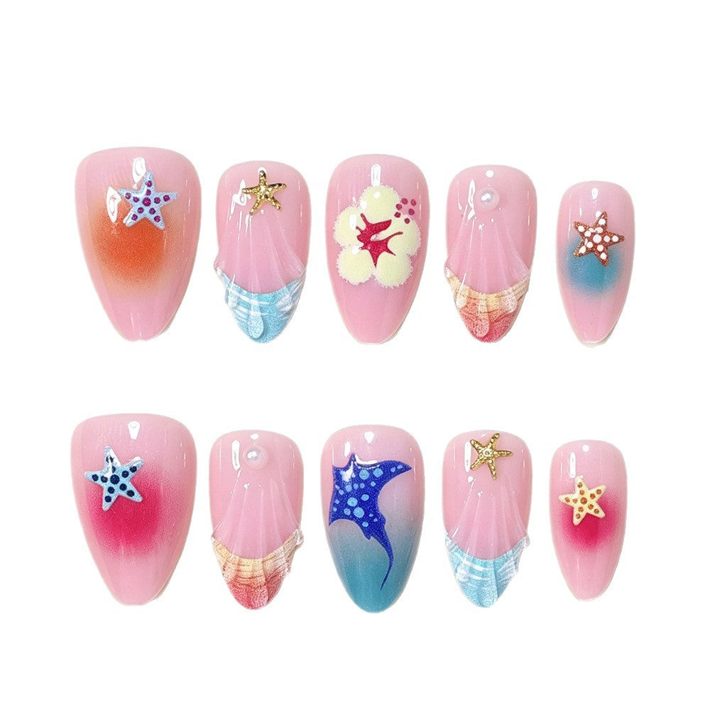 Artistic Ocean-Inspired Press-On Nail Art Stornfield