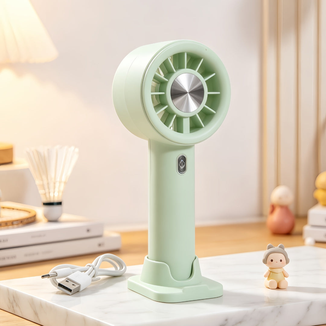 Women portable hand fan with variable speed control Stornfield
