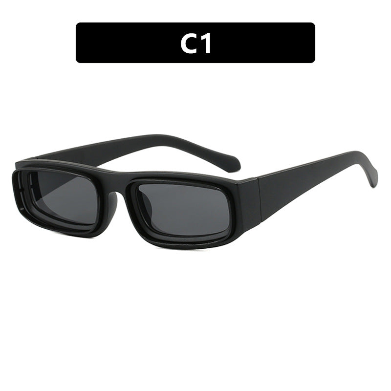 Ladies trendy rectangular sunglasses with elegant color play Stornfield