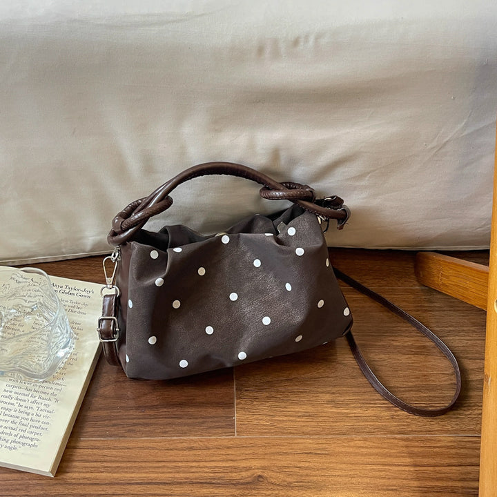 Polka Dot Textured Handheld Bag