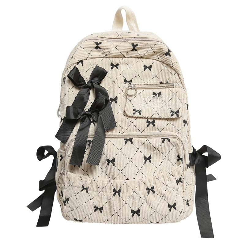 Quilted Bow-Embellished Backpack Stornfield