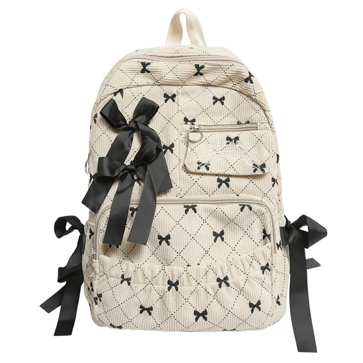 Quilted Bow-Embellished Backpack Stornfield