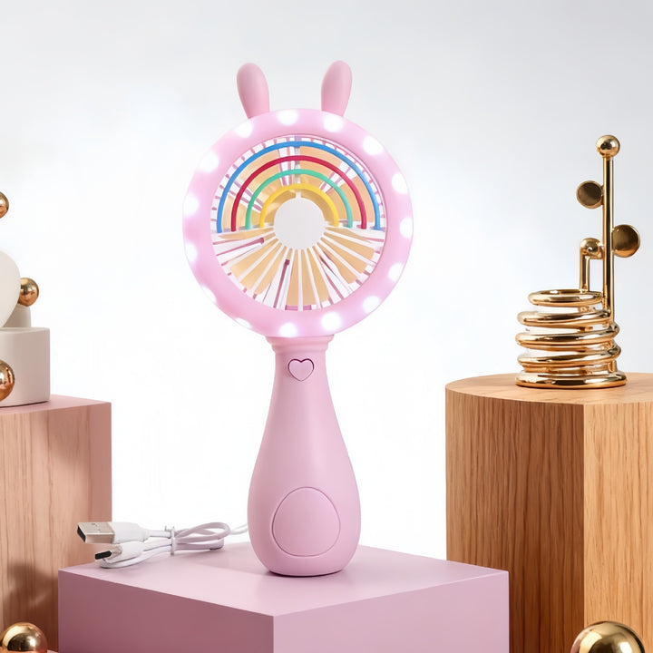 Women's Portable Hand Fan with Cute Animal Ear Design Stornfield