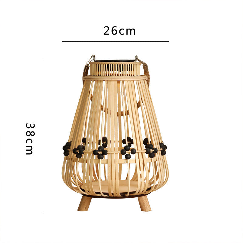 Decorative light source with natural rattan Stornfield