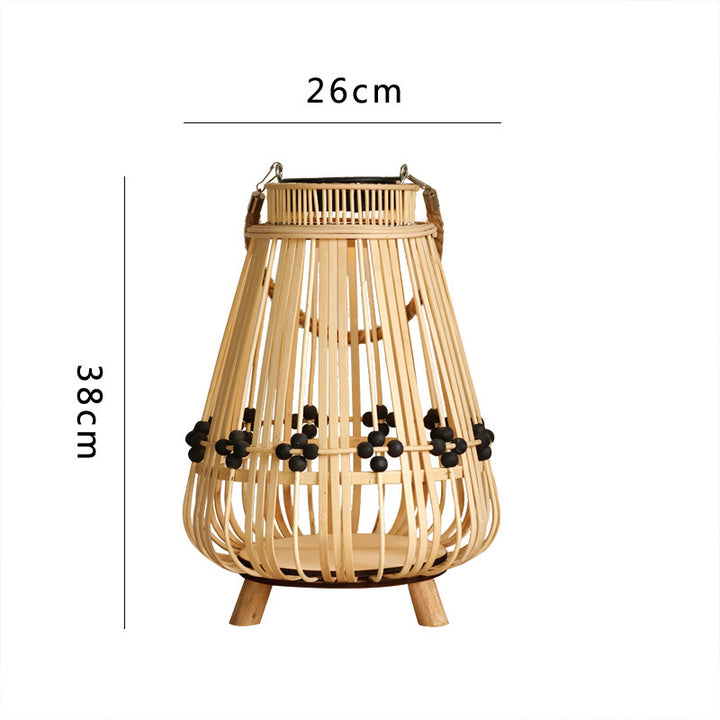 Decorative light source with natural rattan Stornfield