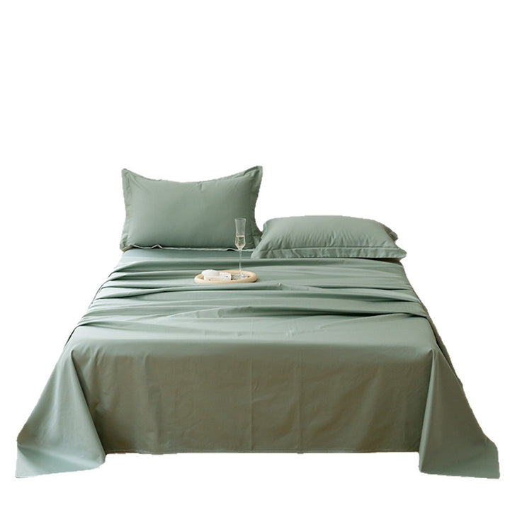 Luxury Cotton Sateen Bed Sheet Set with Deep Pockets and Flanged Pillowcases