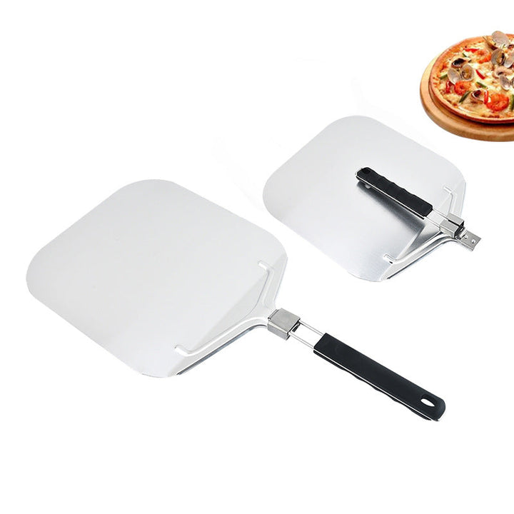 long-handled perforated pizza peel set with wooden handle stainless steel cutter and triangle server Stornfield