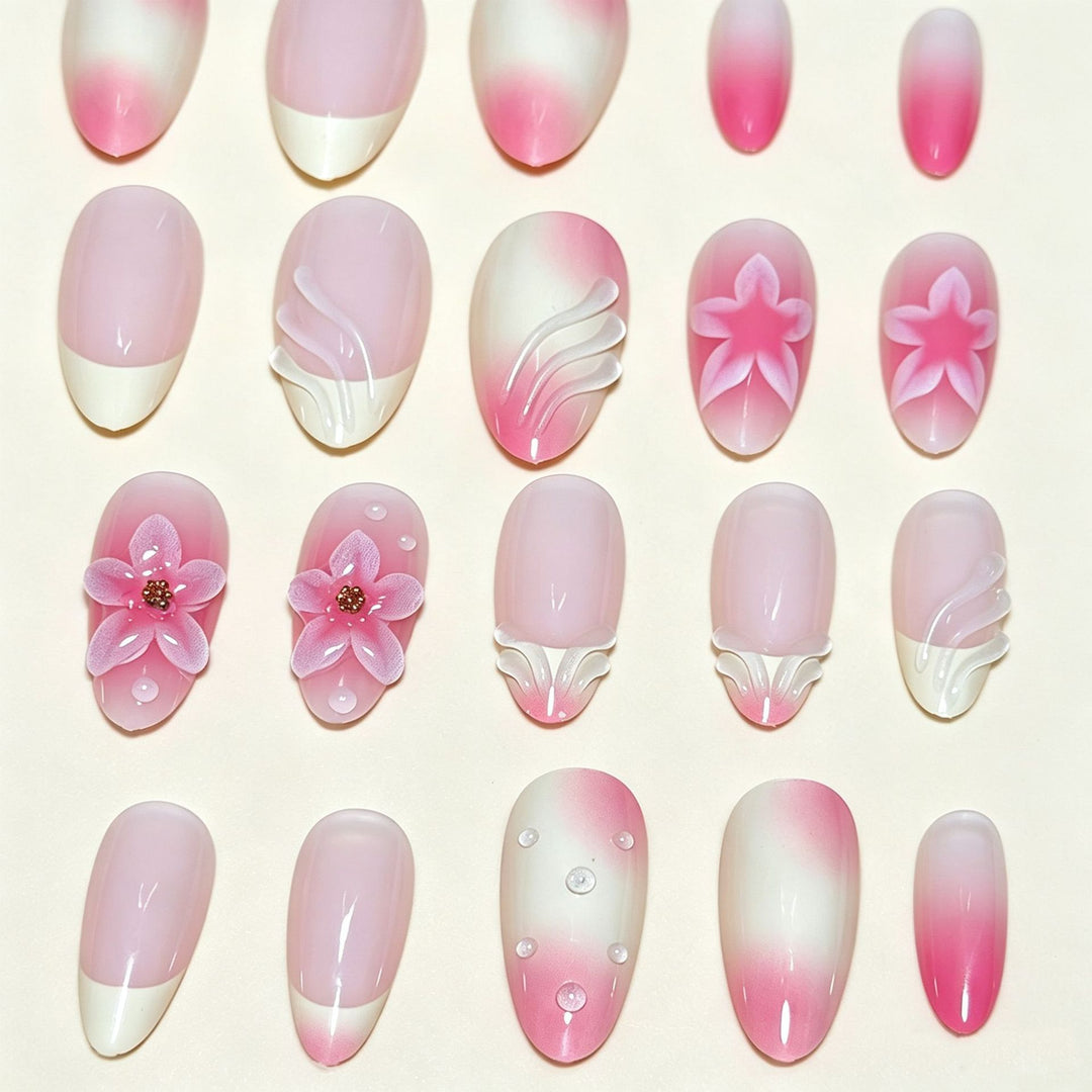 Elegant Press-On Nail Tips with Decorative Bow Stornfield