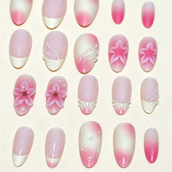 Elegant Press-On Nail Tips with Decorative Bow Stornfield