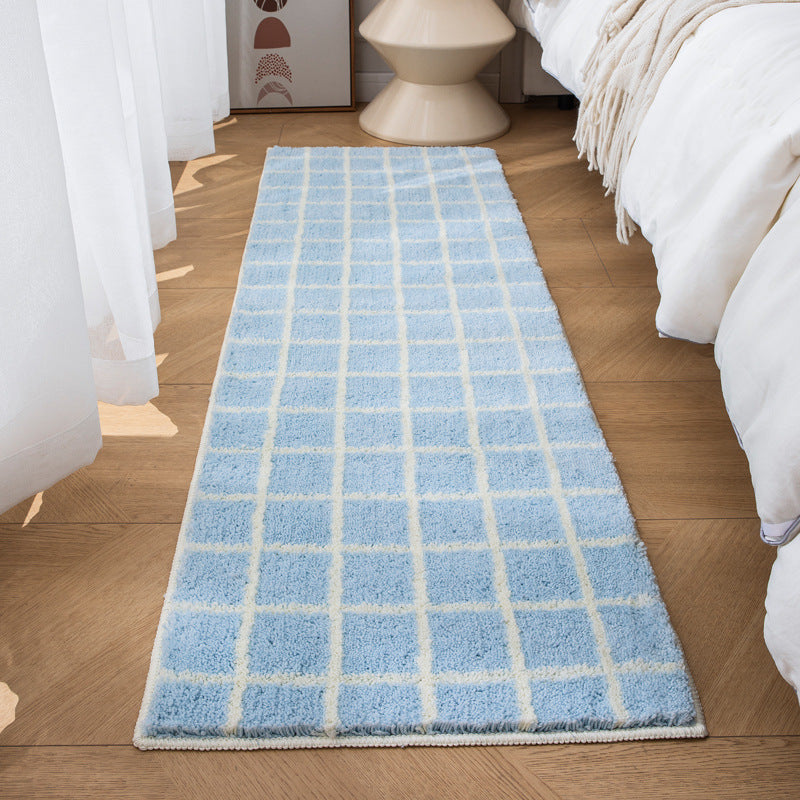 Soft Plush Checkered Bath Runner