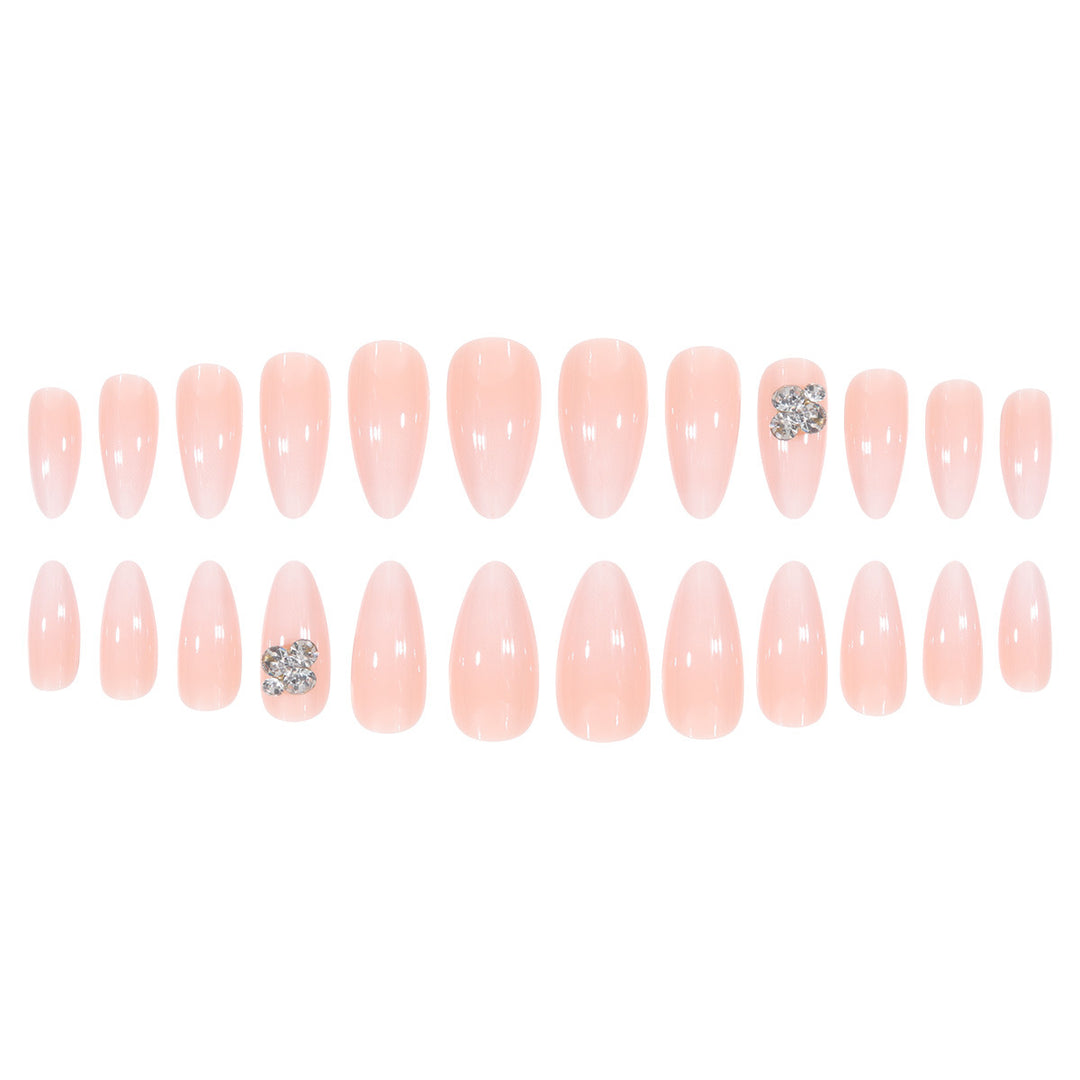 Premium Press-On Nail Set with Elegant Rhinestone Accents Stornfield