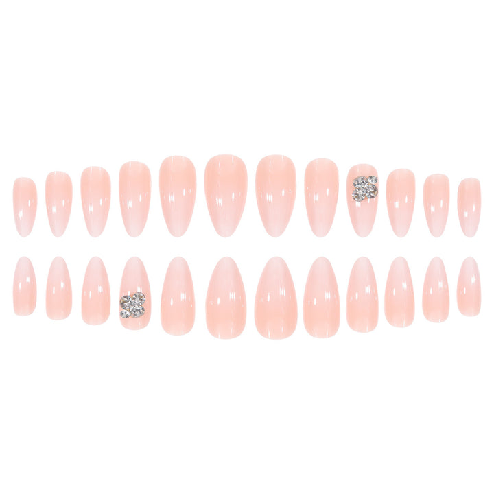 Premium Press-On Nail Set with Elegant Rhinestone Accents Stornfield