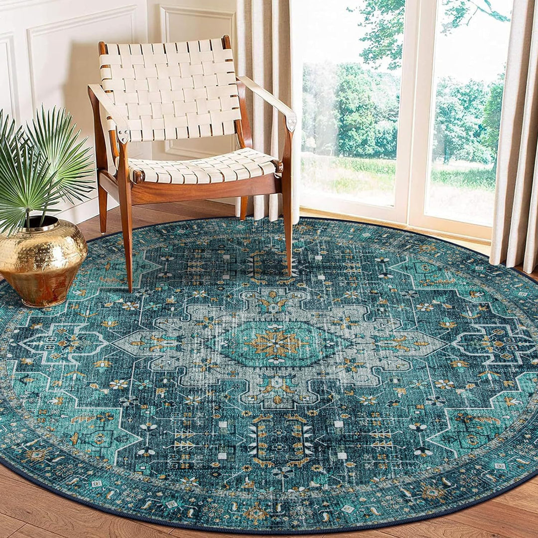 Vintage-Inspired Round Area Rug
