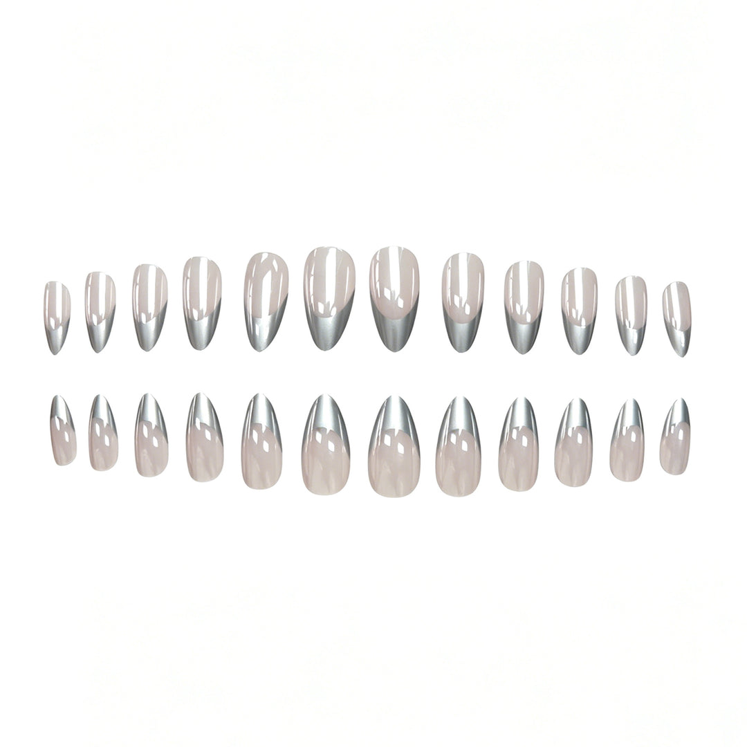 Metallic French Tip Nail Enhancements Stornfield