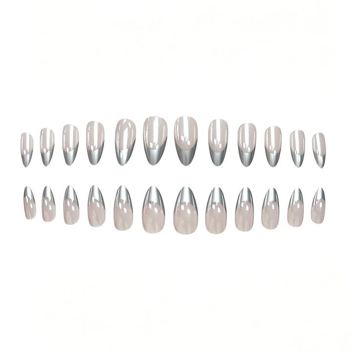 Metallic French Tip Nail Enhancements Stornfield